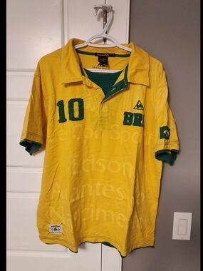 Le Coq Sportif Brasil Brazil Polo Soccer Shirt Size XL